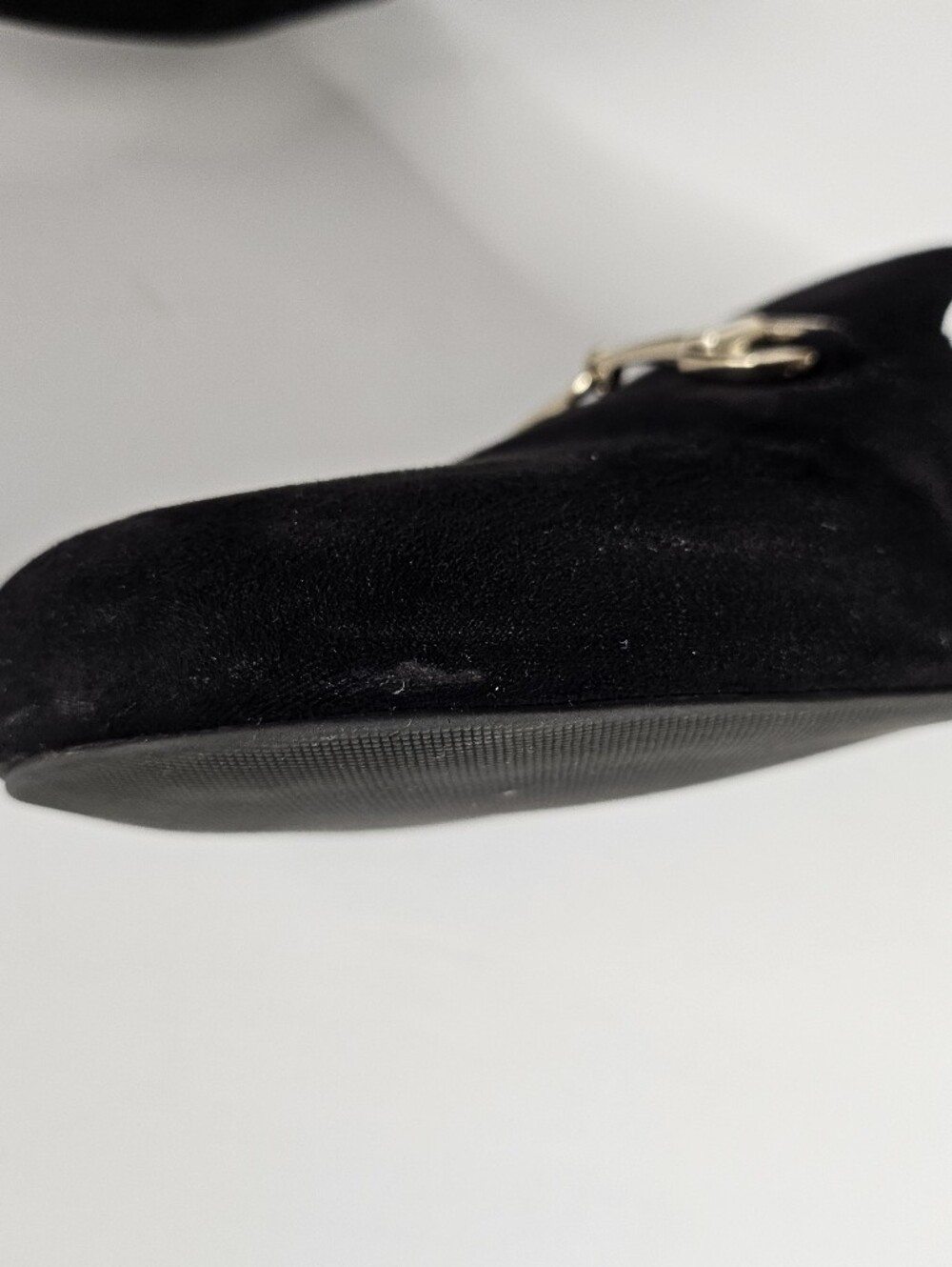 Alfani Tinslee Black Velvet Horsebit Loafer Mules Size 9 Slip On Flats Gold Trim - Picture 10 of 16